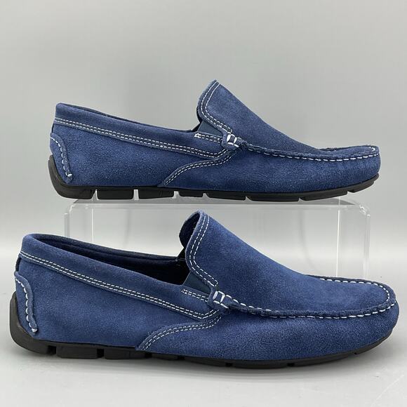 Giorgio Brutini Men’s Manus Moc Toe Leather Driver Loafers Blue Size 9M - Picture 1 of 11